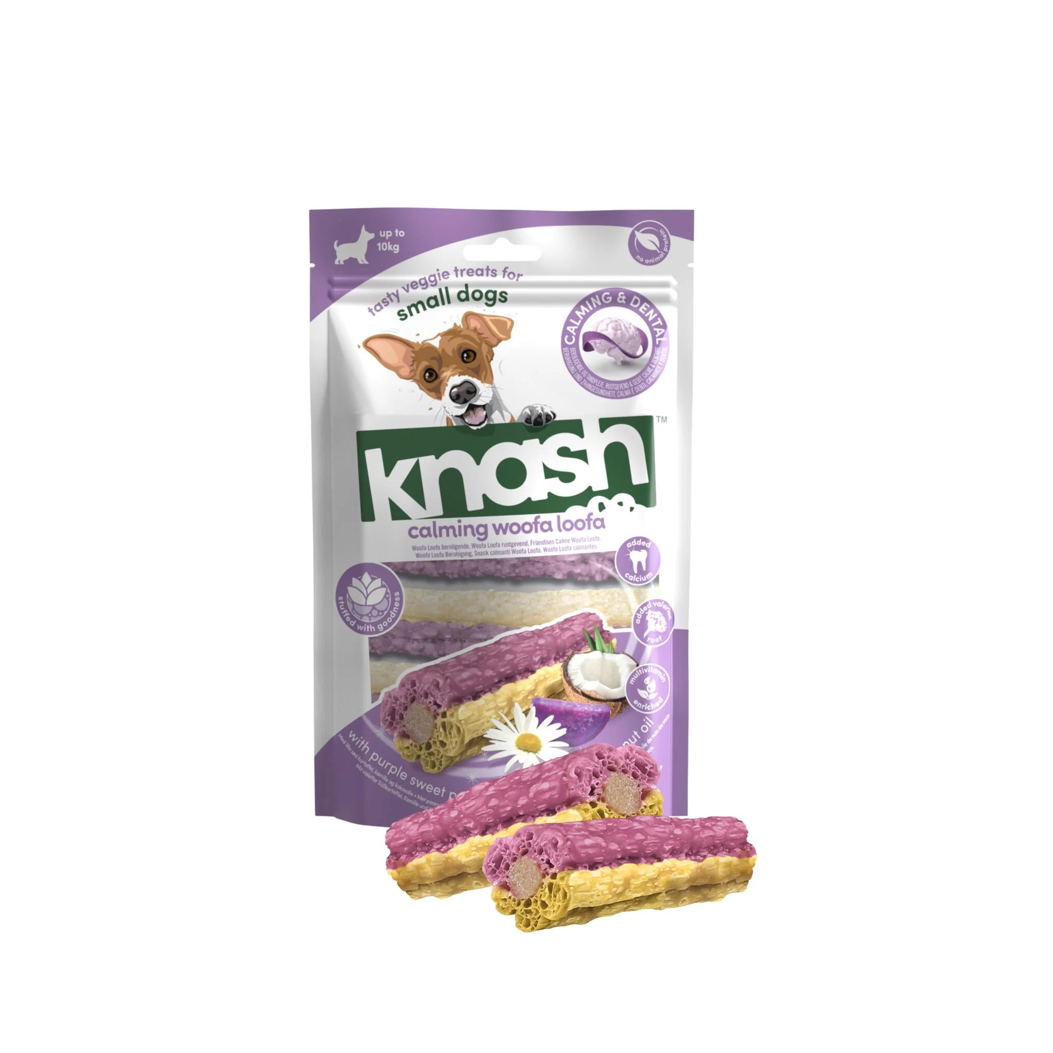 Knash Snack Calming De Camomila, Boniato Y Coco Perro S 2 Boslas X 7 Uds