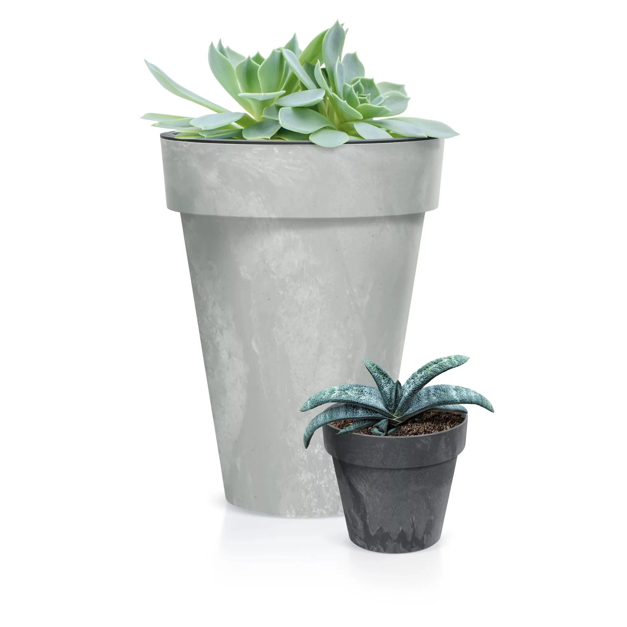 Maceta Cube Beton Effect 2,2l., Dimensiones (mm) 170x170x150, Color Crema - Image 4