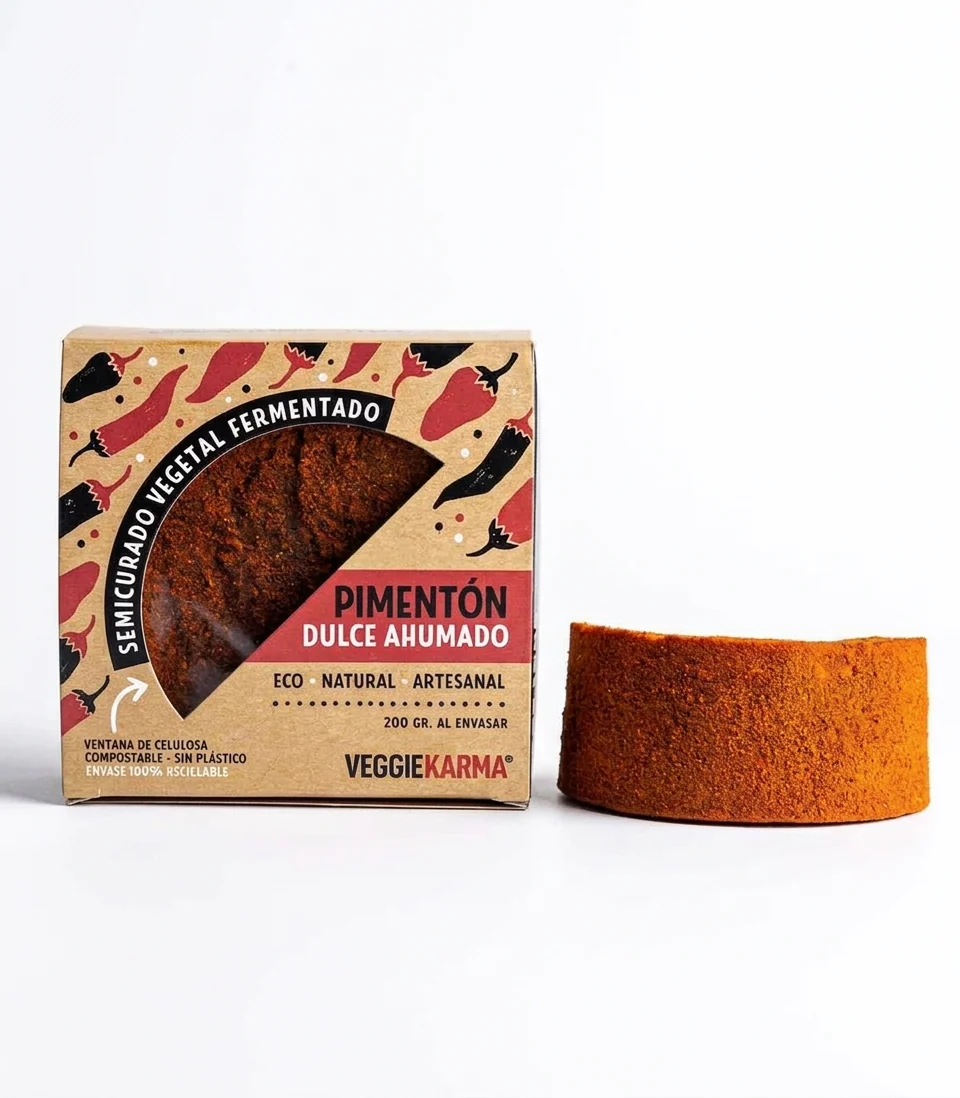 Queso Vegano Semicurado Vegetal Con Pimenton Dulce Ahumado 200 g